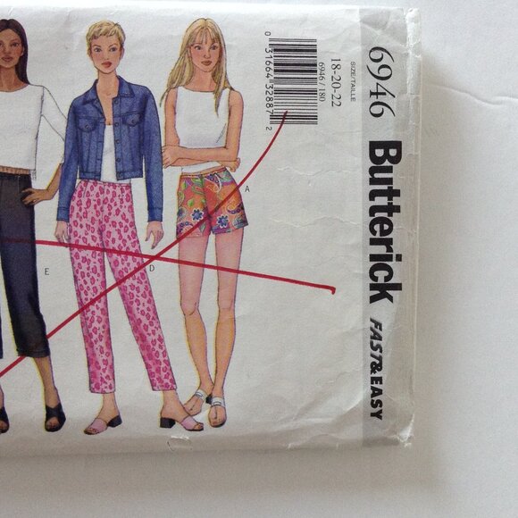 Butterick Fast and Easy Sewing Pattern #6946 Size 18-20-22 Petite Shorts Pants - Picture 2 of 5